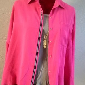 Button down fuschia pink from Zara